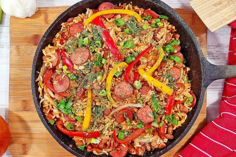 Rice And Sausage Skillet