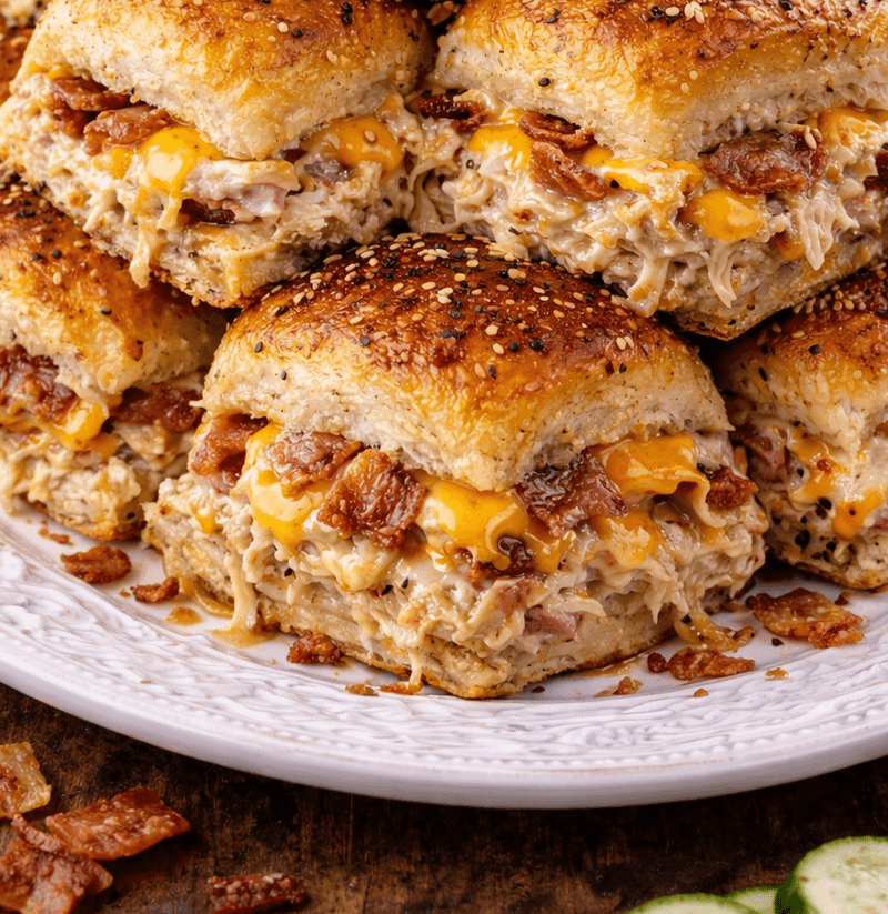 Crack Chicken Dip Stuffed Hawaiian Rolls