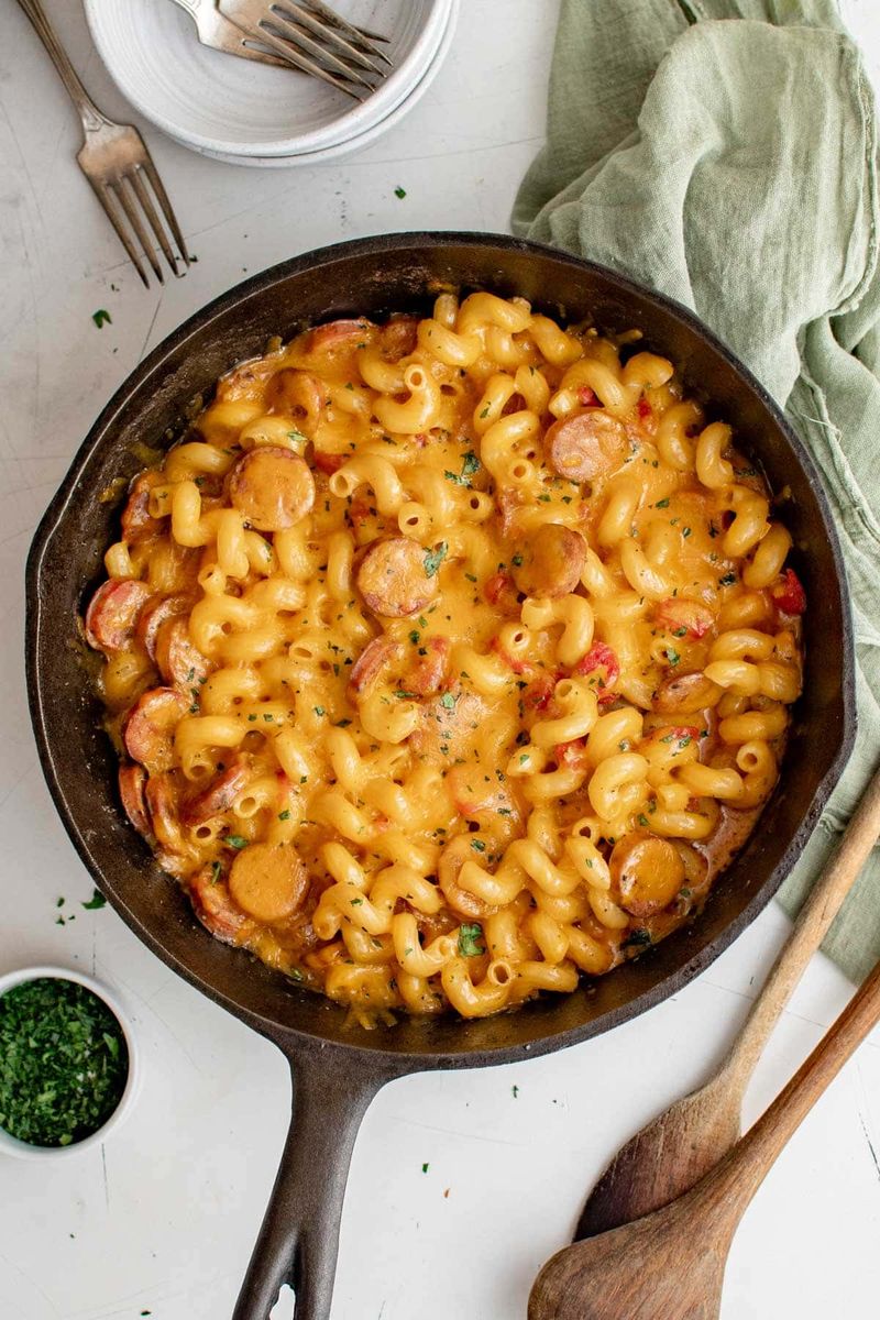 Chicken sausage mac and cheese