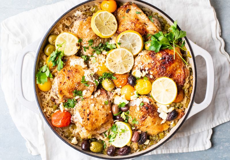 One-Pot Greek-Style Chicken With Rice