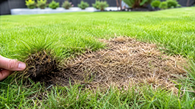 Lawn Feels Spongy or Pulls Up Easily