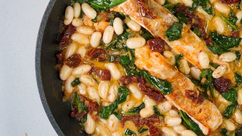 One-Pot Salmon With Warm White Bean Salad