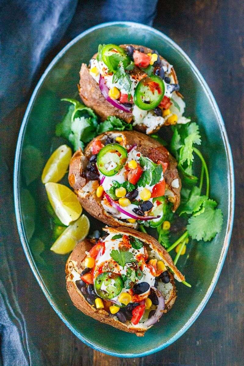 Black Bean Loaded Baked Potatoes