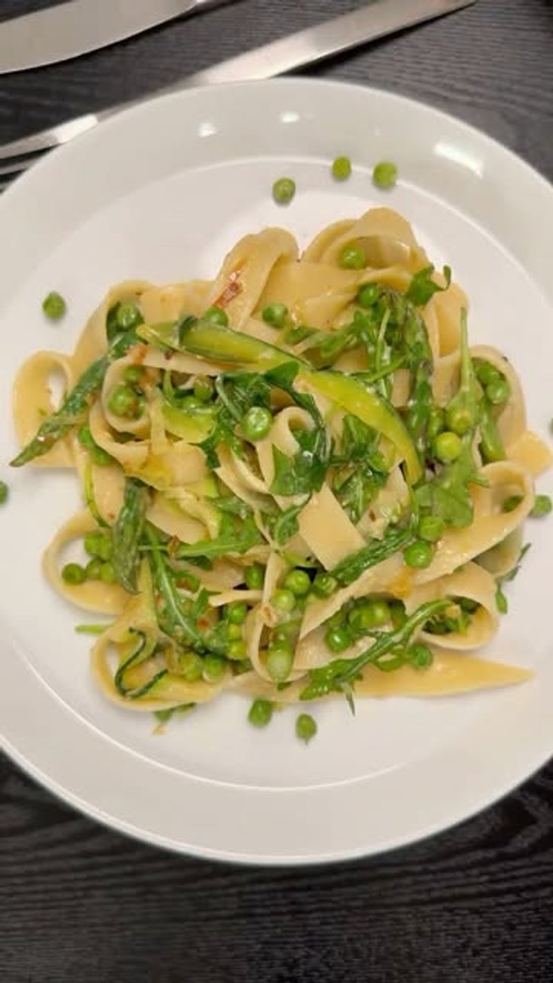 Asparagus and Leek Primavera with Angel Hair Pasta