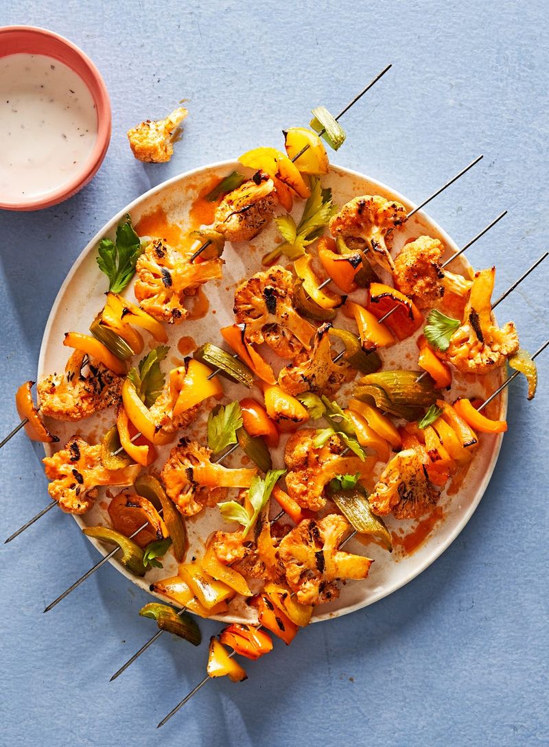 Buffalo Cauliflower Skewers