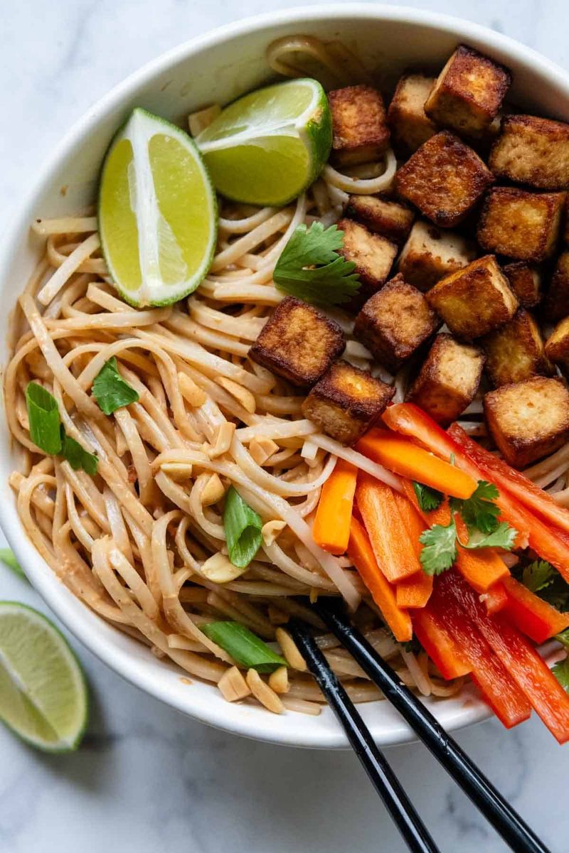 Peanut Sauce Tofu Noodles