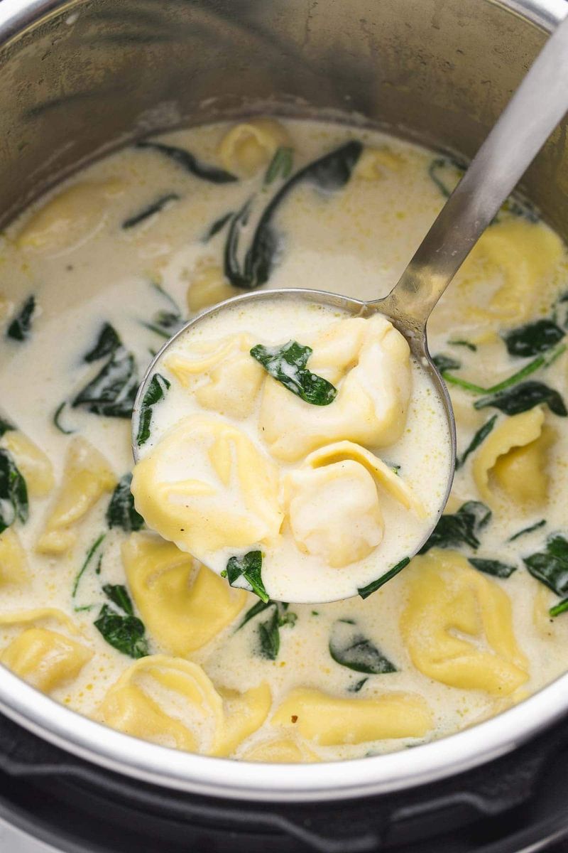 Creamy Alfredo tortellini soup
