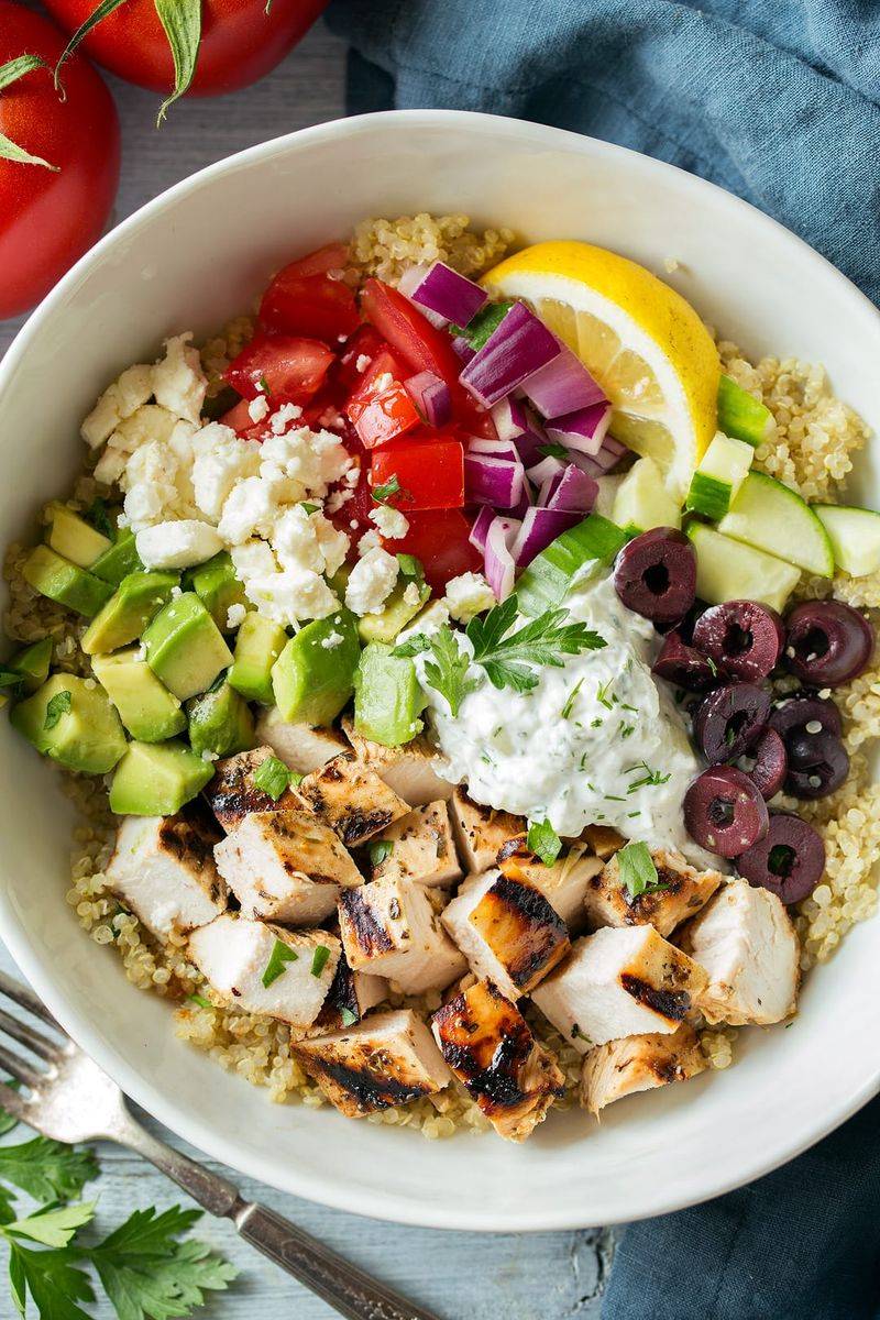 Greek Chicken and Quinoa Bowl