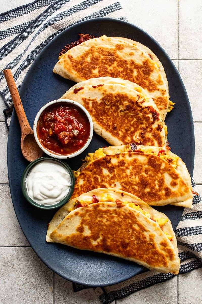 Breakfast Quesadillas With Rotisserie Chicken