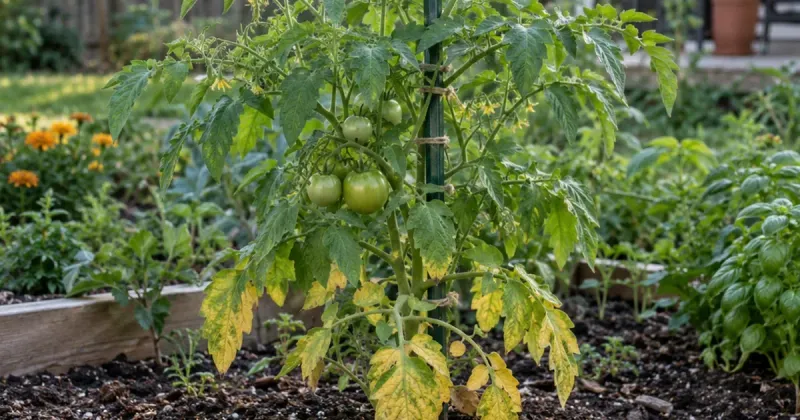 Older lower leaves may yellow as the plant grows