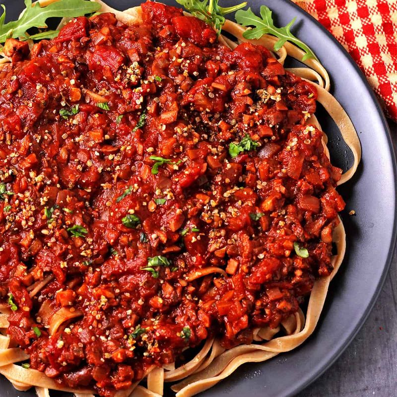 Mushroom Bolognese With Balsamic