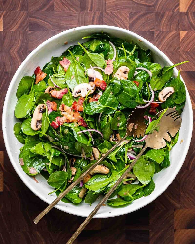 Spinach Salad With Warm Bacon Vinaigrette