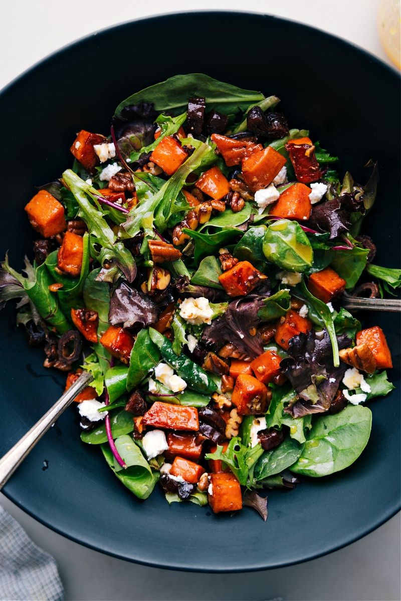 Mixed Greens and Roasted Sweet Potato Bowl
