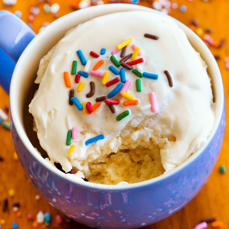 Vanilla Birthday Cake Mug Cake