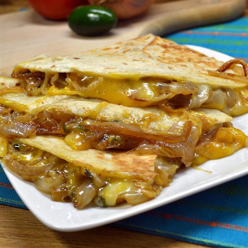 Onion And Cheese Quesadillas