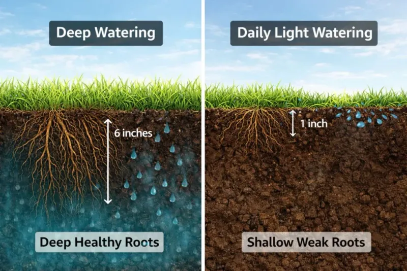 Shallow Watering That Trains Weak Roots