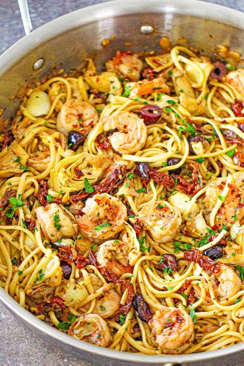 Shrimp and Artichoke Pasta