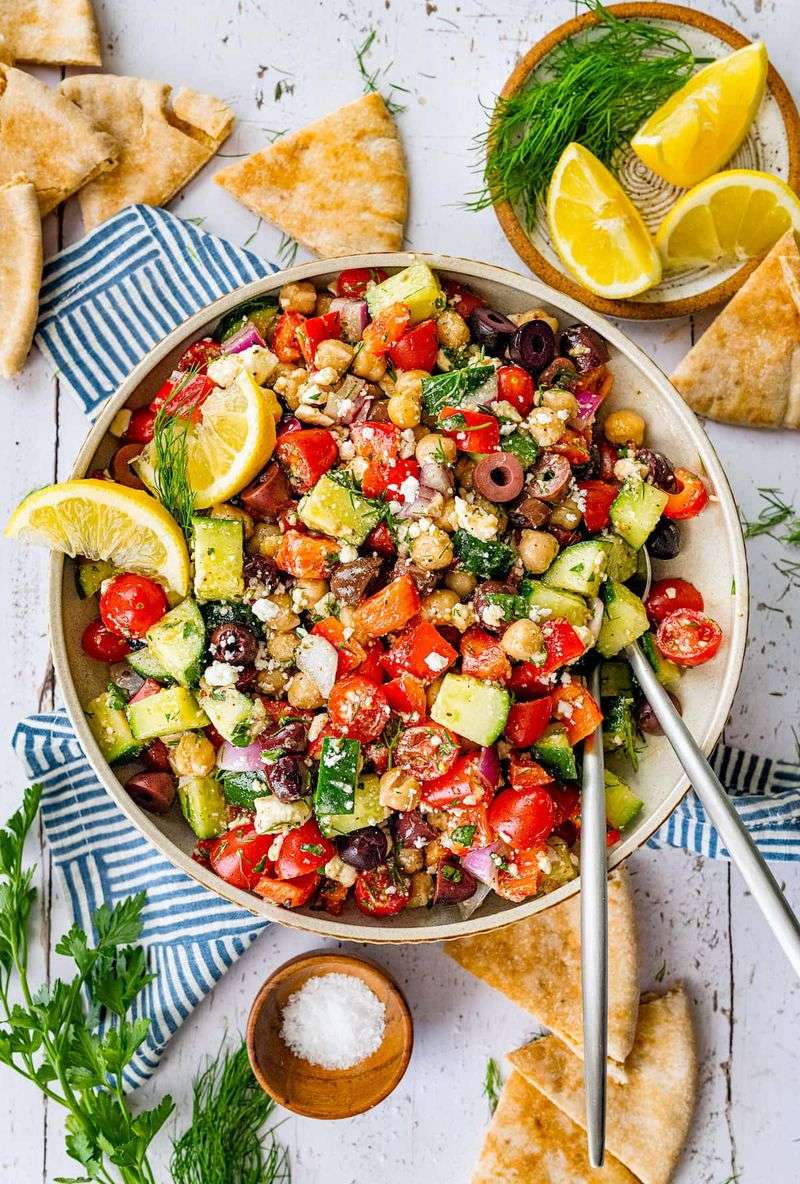 Greek Chickpea Salad Plate