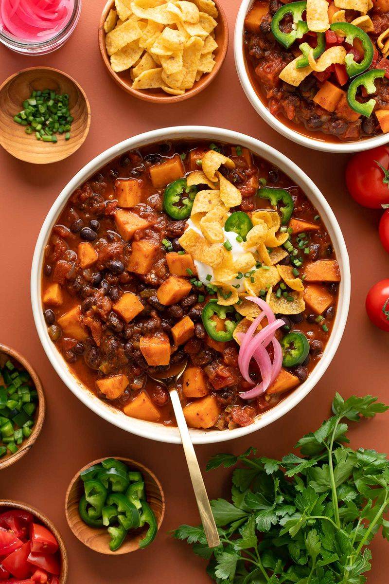 Vegetarian Black Bean and Sweet Potato Chili