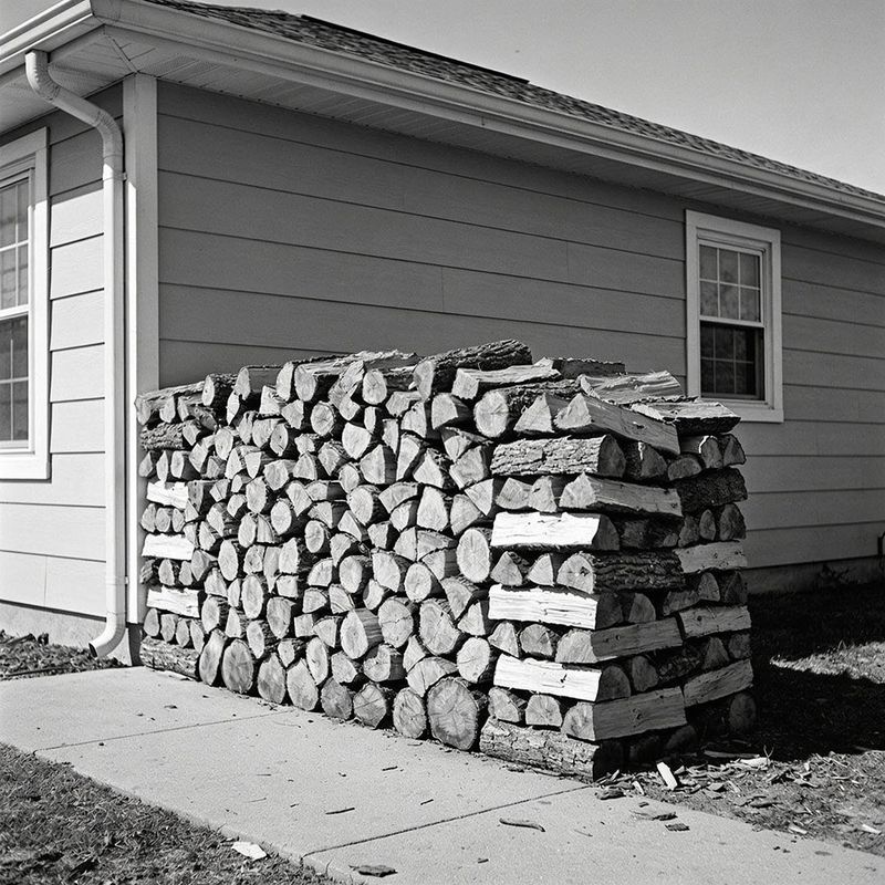 Stacking Firewood Neatly by the Back Door