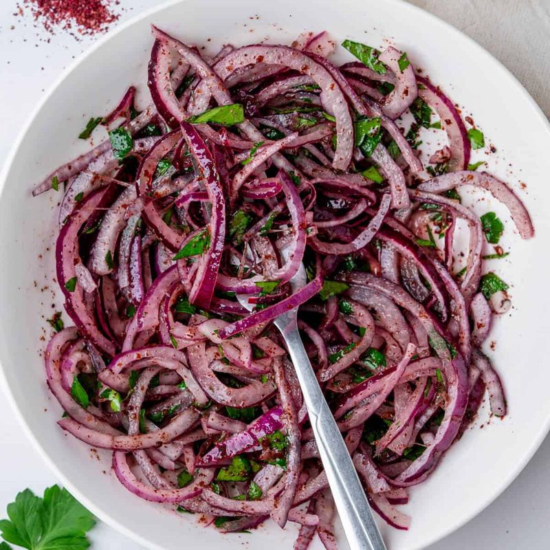 Onion Slices and Raw Onion Salad