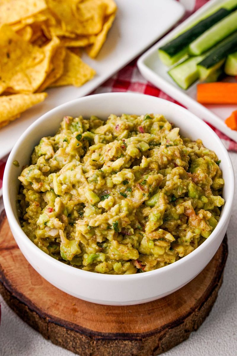 Guacamole with mini peppers