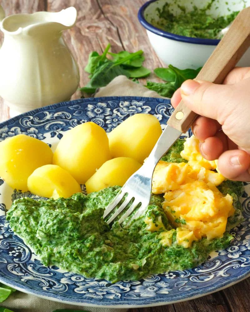 Potatoes, Spinach, and Eggs