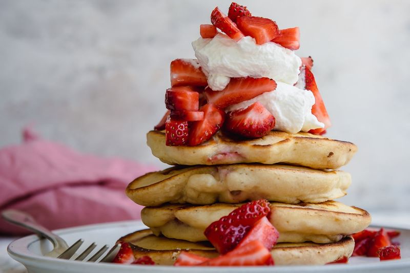 Strawberry and Cream Pancakes