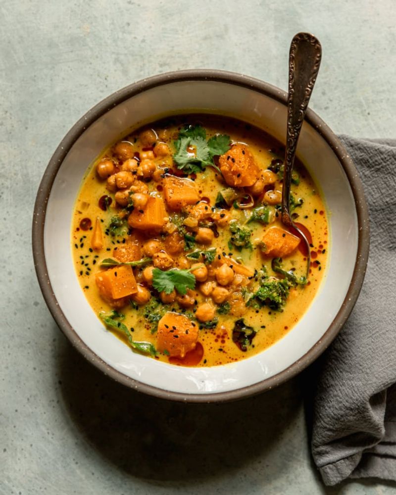 Slow Cooker Squash Stew with Chickpeas and Swiss Chard