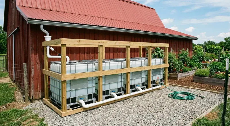 The 623-gallon estimate assumes a 1,000-square-foot roof