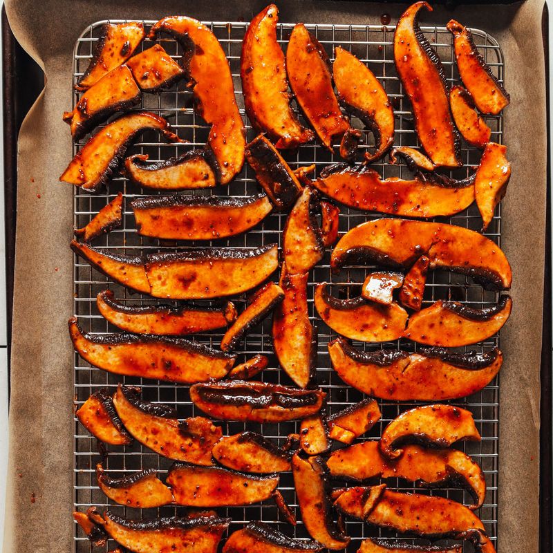 Make crispy mushroom bacon