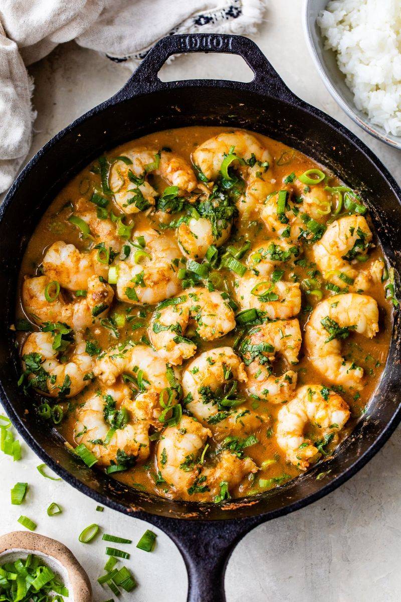 Coconut Curry Shrimp With Spinach