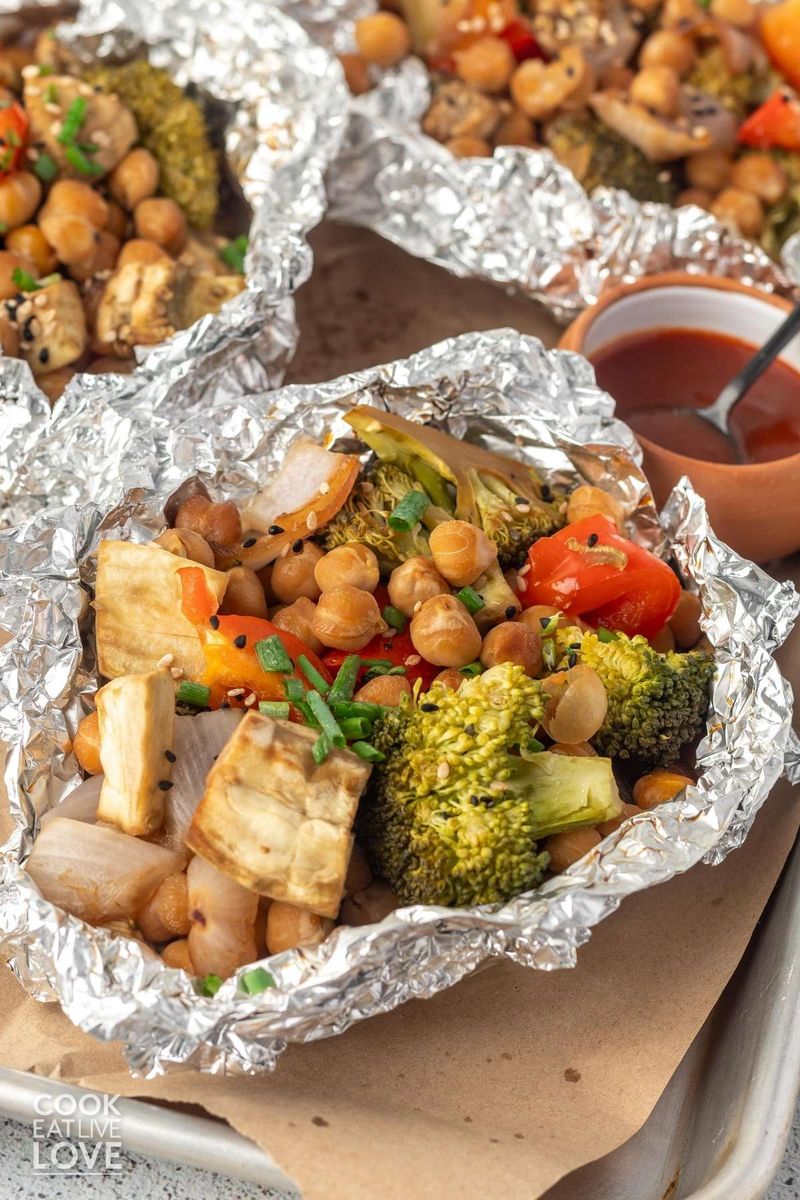 Tofu + teriyaki + snap peas