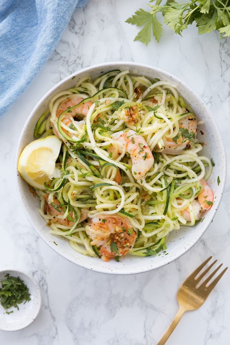 Zucchini Noodle Shrimp Scampi