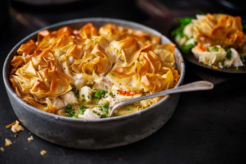 Chicken and Leek Filo Pie