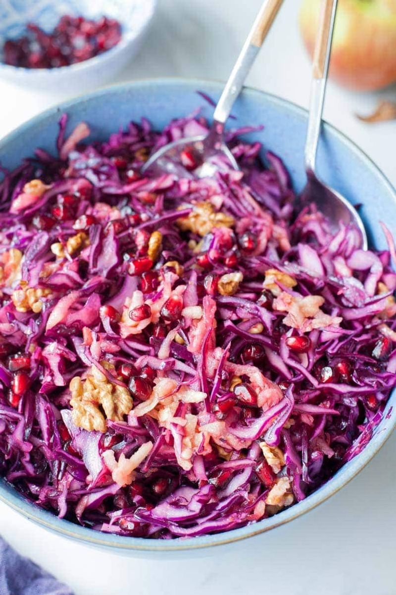 Red Cabbage Apple Walnut Salad