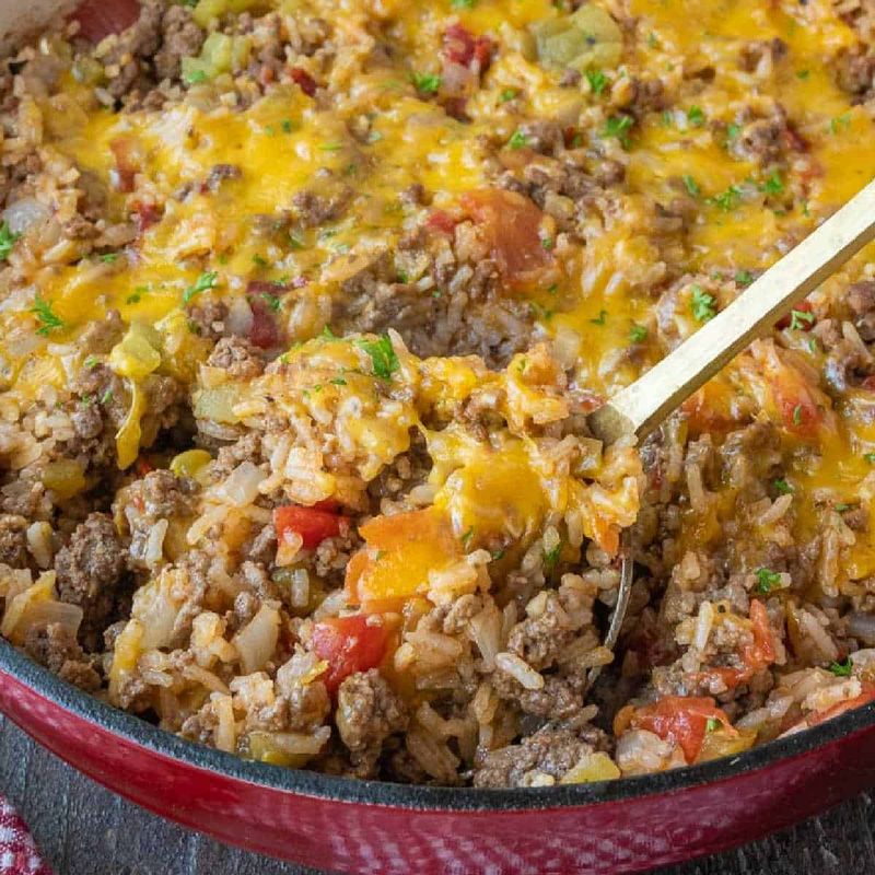 One-Pot Beef and Rice Skillet with Broccoli