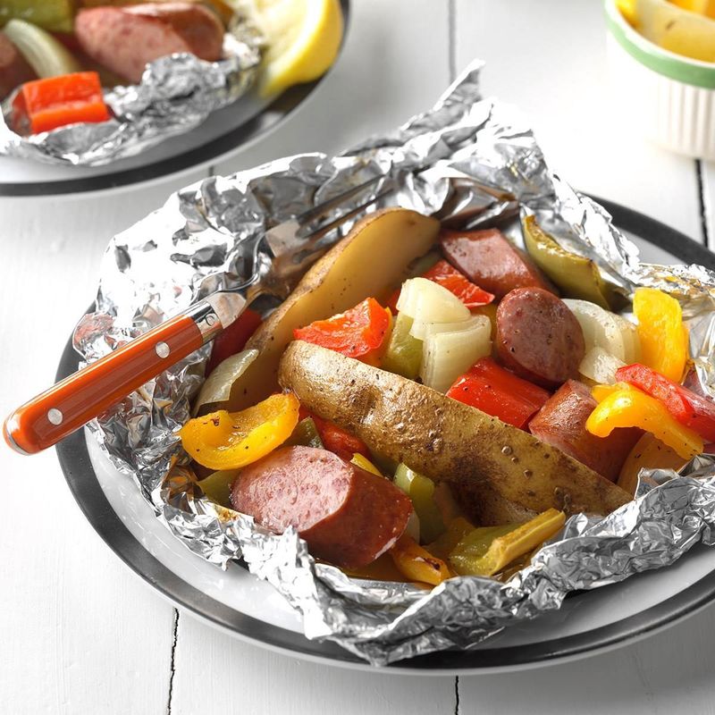 Turkey sausage + sweet potatoes + apples