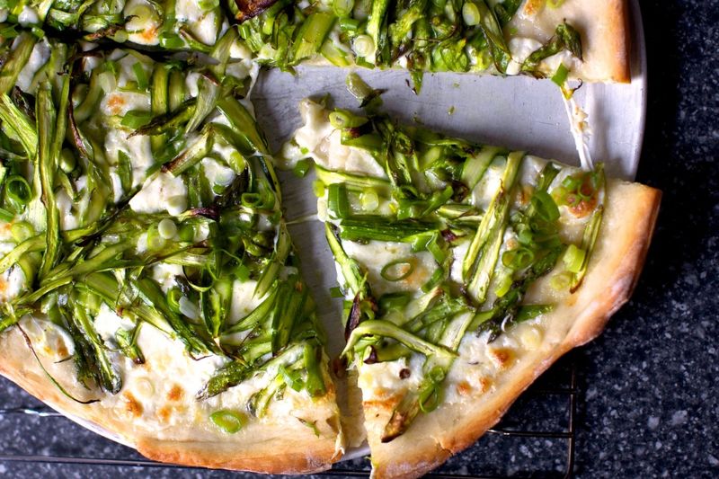 Asparagus and Feta Pizza