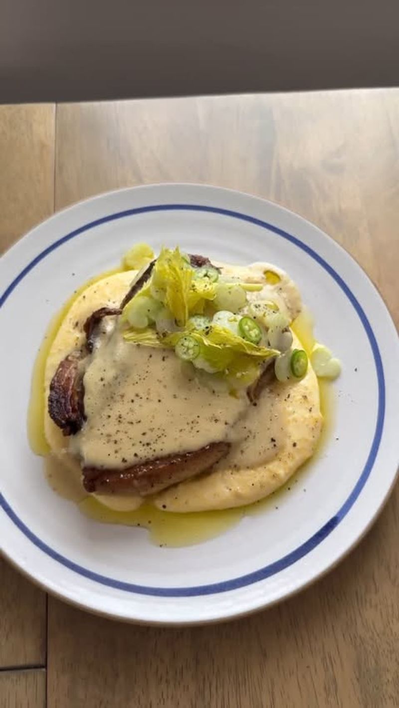 Braised Celery Over Polenta