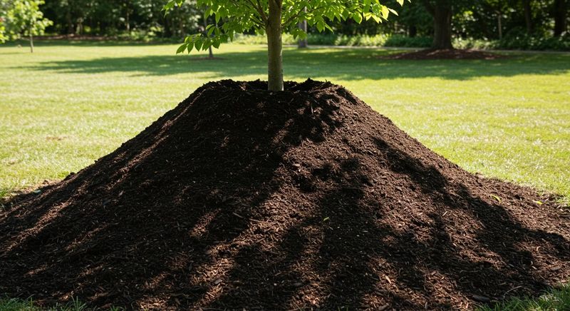 Deep Mulch Piled Against The Crown
