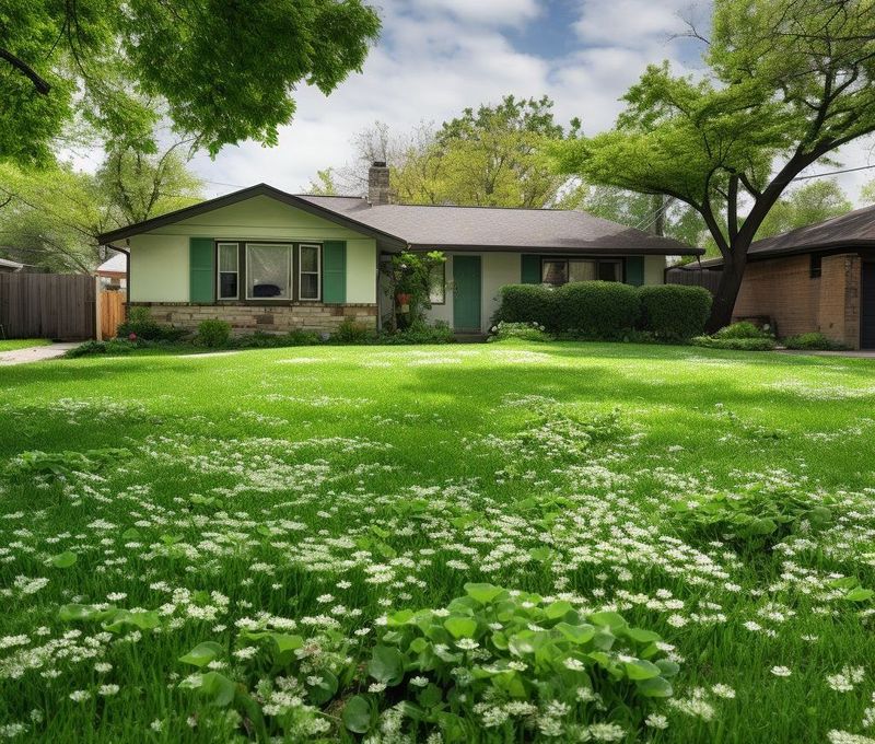 A mixed grass–clover lawn offers a middle path