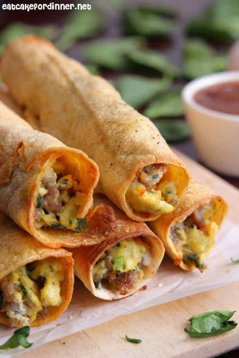 Breakfast Taquitos With Frozen Tortillas and Pre-Cooked Sausage