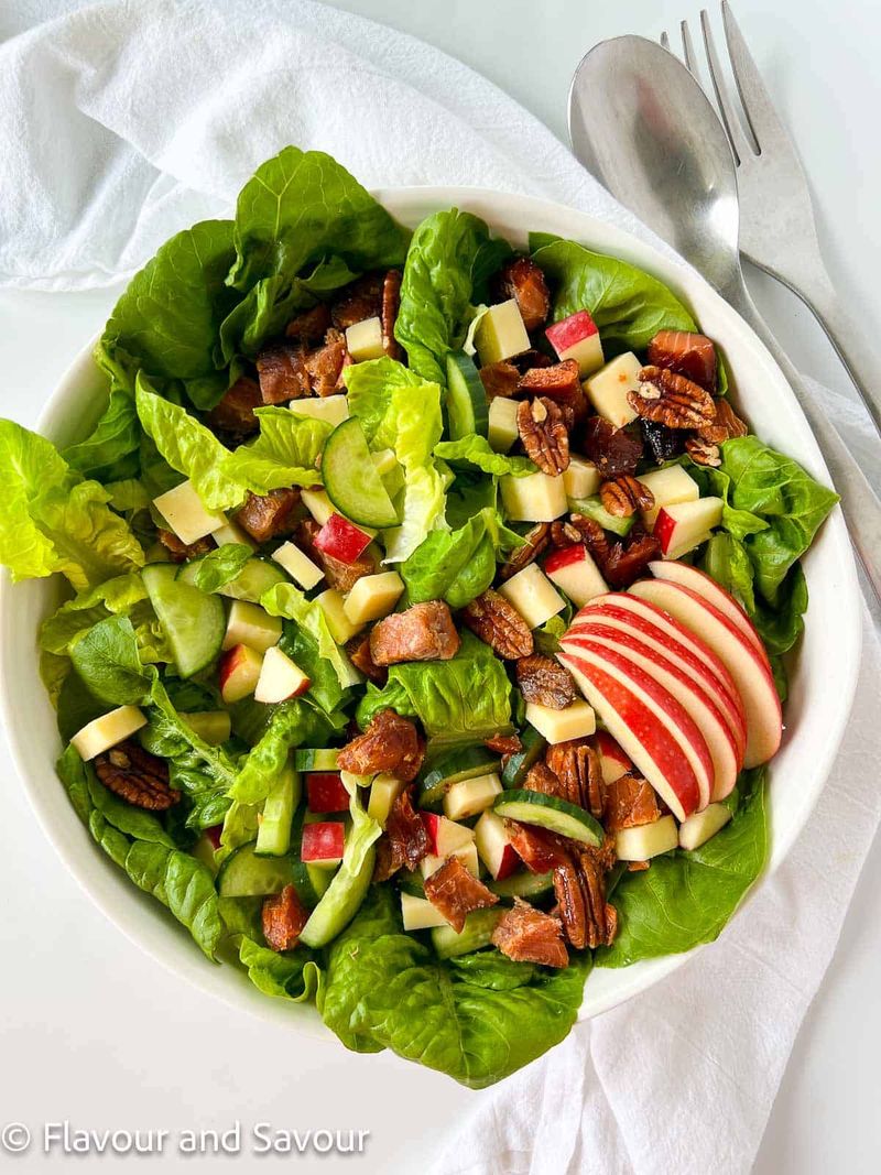 Apple, Cheddar, and Mixed Greens Salad