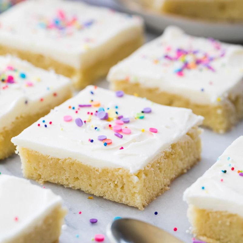 Sugar cookie bars with quick glaze