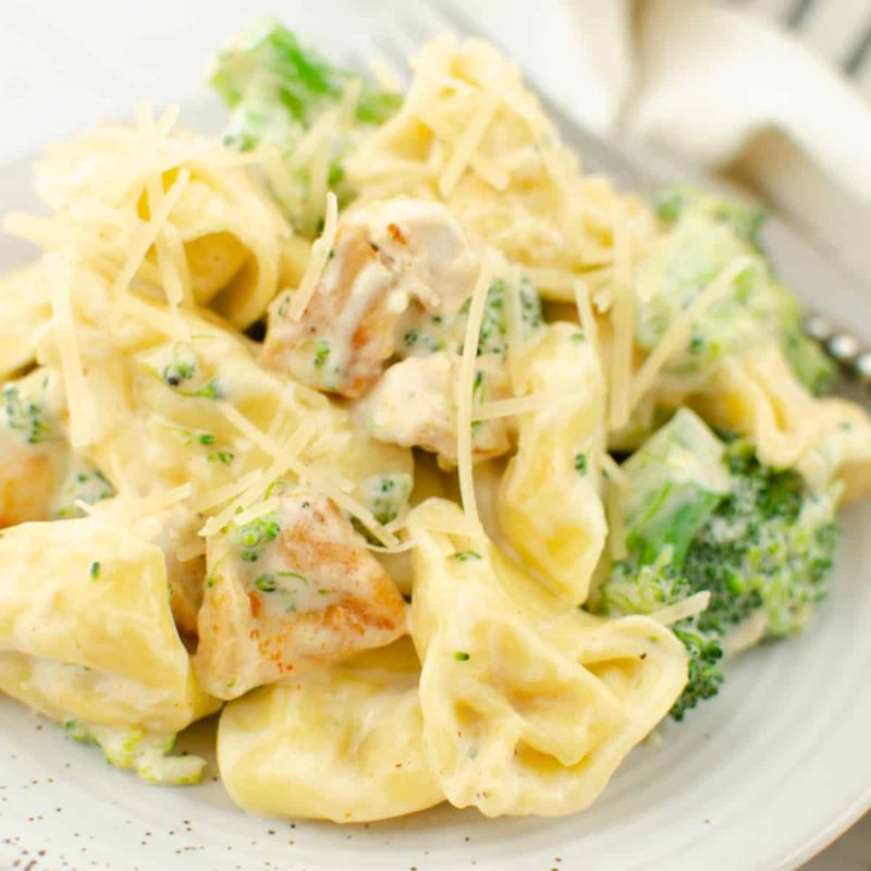 Tortellini Alfredo with Broccoli