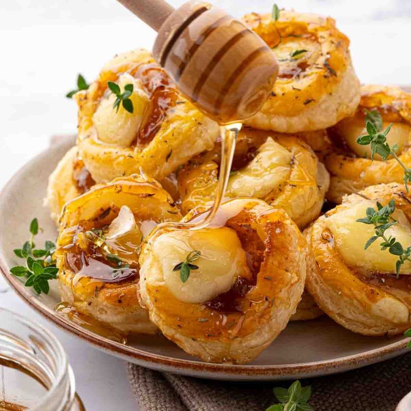 Bite-Sized Baked Bacon Brie Pockets
