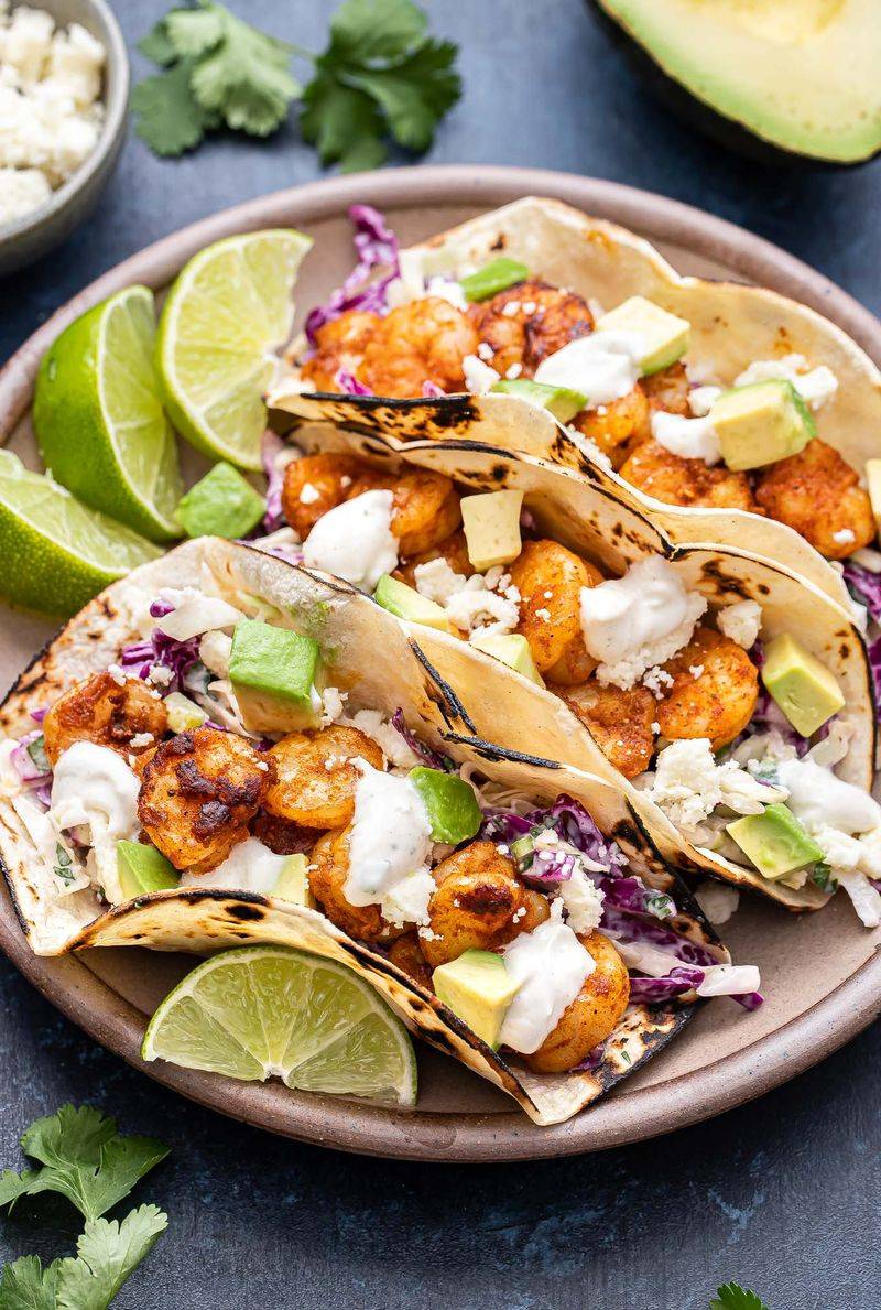 Lime Shrimp Tacos With Crunchy Slaw