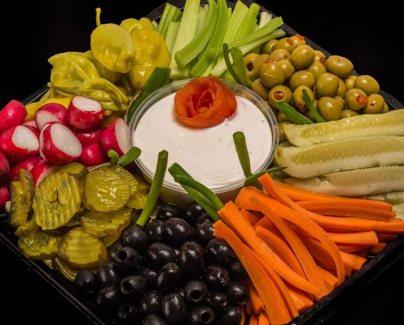Relish trays before the meal