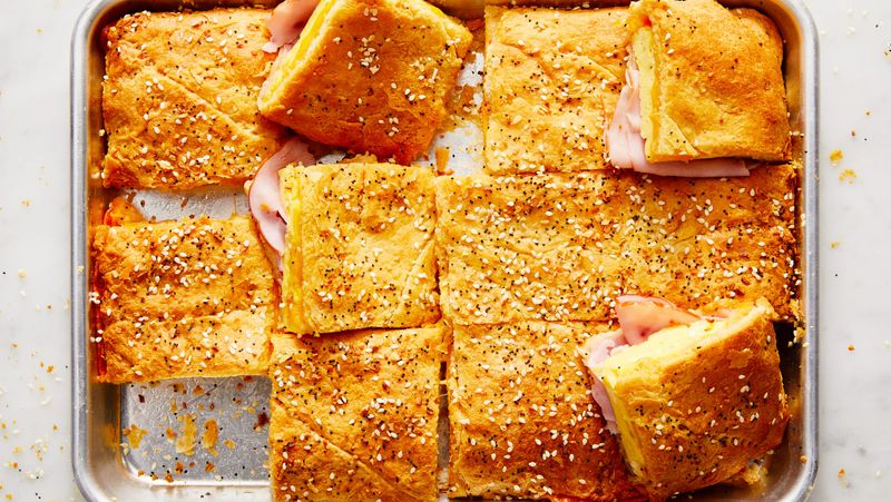 Cream Cheese and Ham Crescent Roll Breakfast Squares